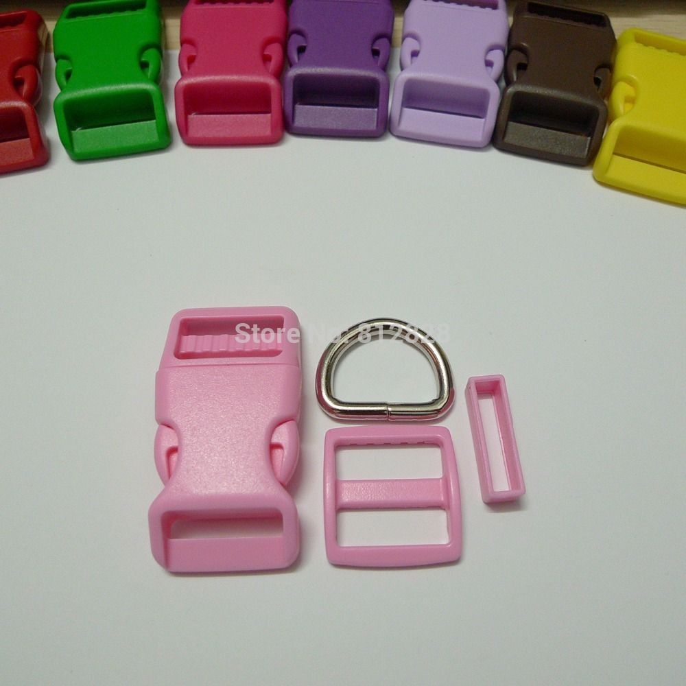 1 25mm Dog Collar Hardware Curved Side Release Buckle D Ring Set 201125317S  From Eic45, $31.26