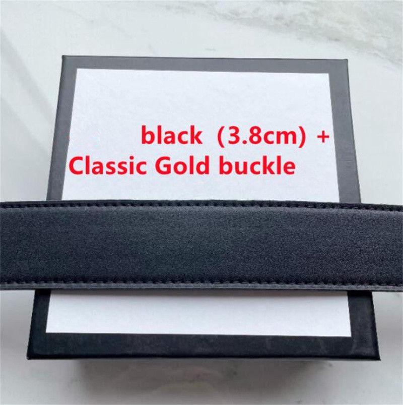 ブラック（3.8cm）+クラシックゴールドバックル