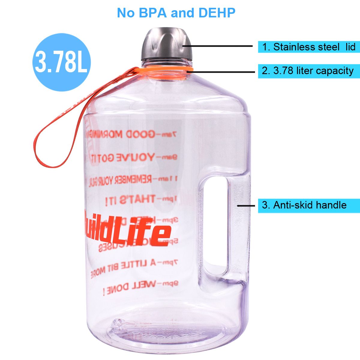 Pomarańczowa butelka wody logo-43oz