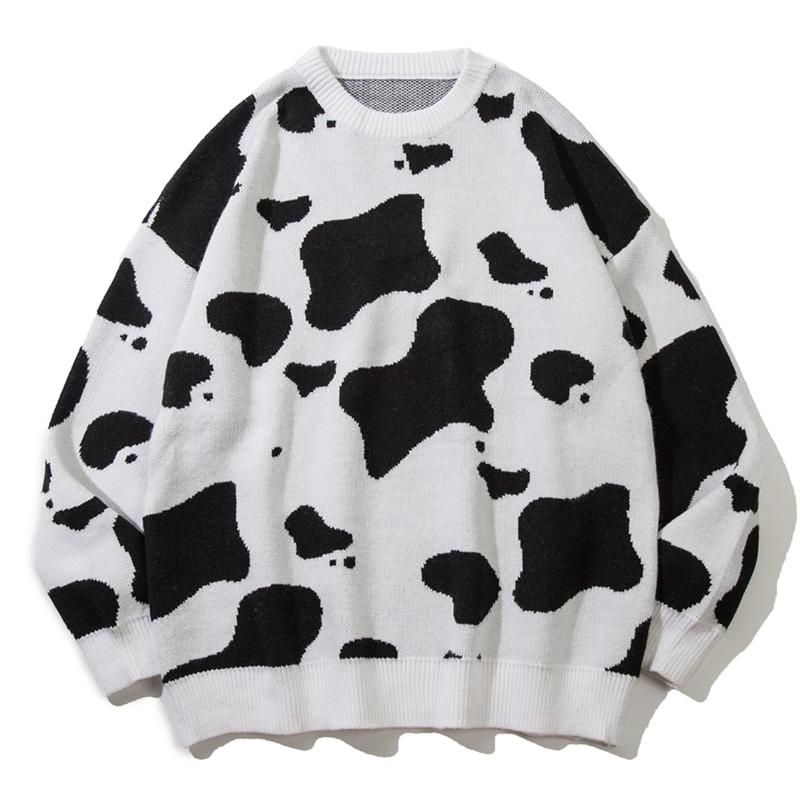 Cow pattern pullover mens clearance