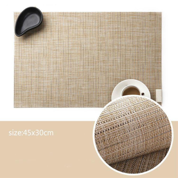 HomeSense PVC Bamboo Grain Placemats Non Slip Dining Table Mats For