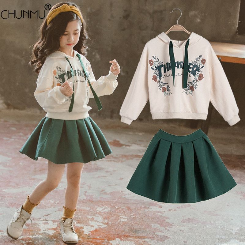 skirt moletom com capuz set