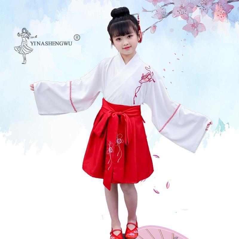 Ropa étnica Impresión infantil Kawaii Robe conjuntos de niña japonesa vestido de kimono traje floral bordado Ropa étnica Impresión infantil Kawaii Robe conjuntos de niña japonesa vestido de kimono traje floral bordado
