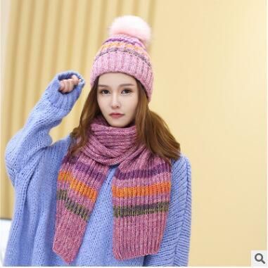 Long scarf hat pink