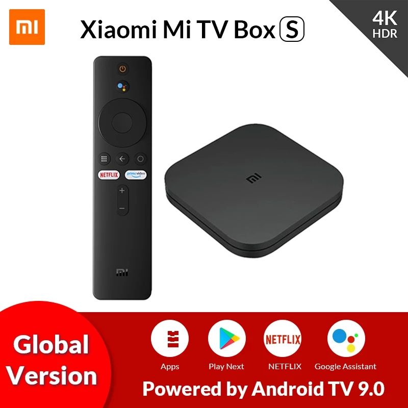 Original Global Version Xiaomi Mi TV Box S Android 9.0 2GB RAM 8GB ROM Smart TV Set top Box 4K QuadCore HDMI WiFi Mali 450 1000Mbp Player