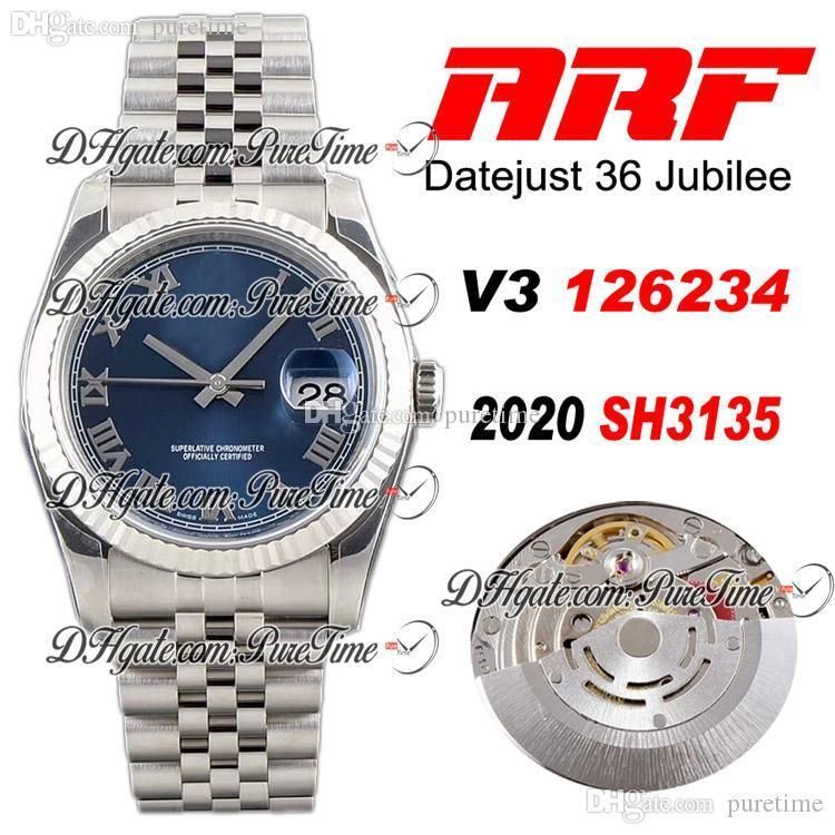 ARF V3 DateJust 36mm 126234 SH3135 Automatic Mens Watch 904L Steel