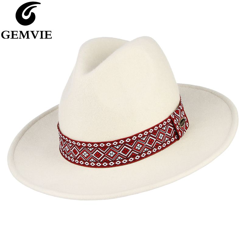 Gemvie Sombreros Panamá Fedora De Lana Para Hombre Y Mujer Gemvie Sombreros Panamá Fedora De Lana Para Hombre Y Mujer