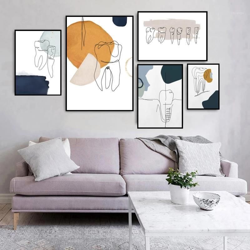 Paintings Abstract Line Teeth Pattern Canvas Painting Modern Dental Clinic  Posters And Prints Wall Art Pictures Dentist Office Decoration From  Yasuogu, $ 