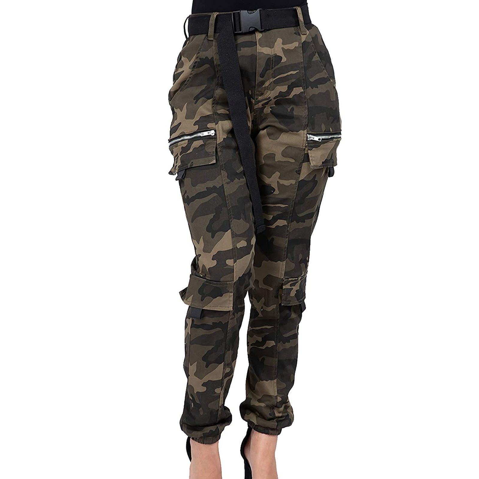 Combat Camo Cargo Pants Women Fashion 