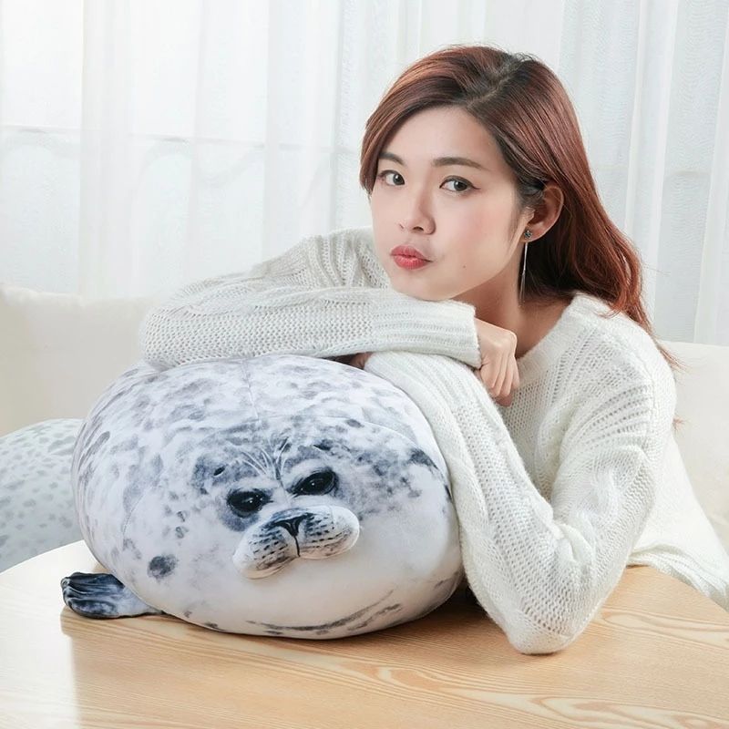 chubby angry seal pillow