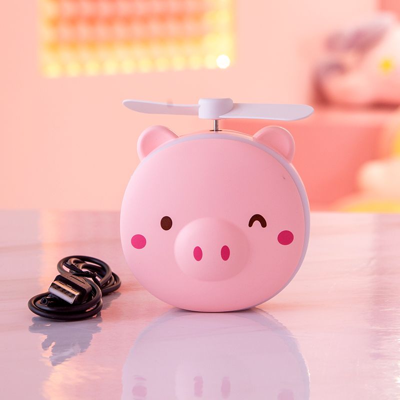 YZGSBBX 3 in 1 Cute Fan with LED Makeup Mirror Cartoon Pig Shape USB Portable Charging Pocket Fan Small Fan YZGSBBX 3 in 1 Cute Fan with LED Makeup Mirror Cartoon Pig Shape USB Portable Charging Pocket Fan Small Fan