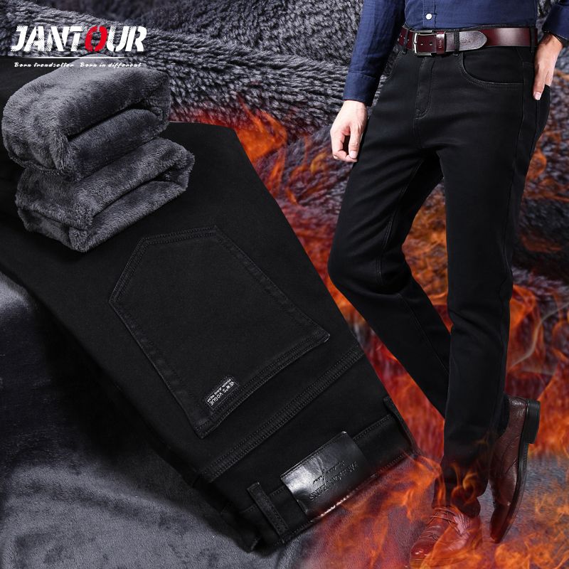 Compra Marca Invierno Hombre Cálido Pantalones Vaqueros Estiramiento Casual  Casual Recto Denim Franel Jeans Soft Black Pant Pantalones Tallas Grandes  28 40 C1019 Barato | Entrega Rápida Y Calidad | Es.Dhgate