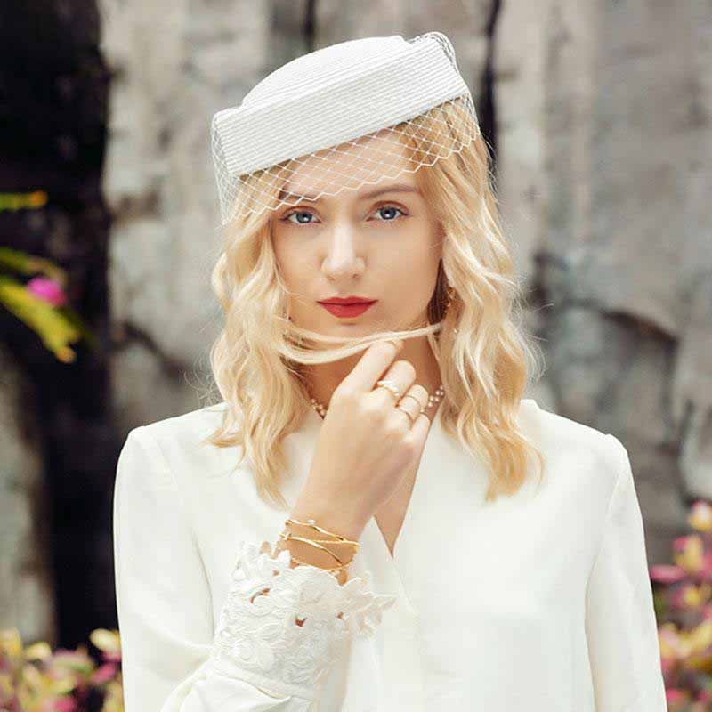 Fascinator White Pillbox Hats French 