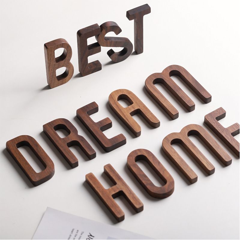 Wooden Art Craft Walnut Wedding Home Decor English Letters Alphabet Word Personalised Name