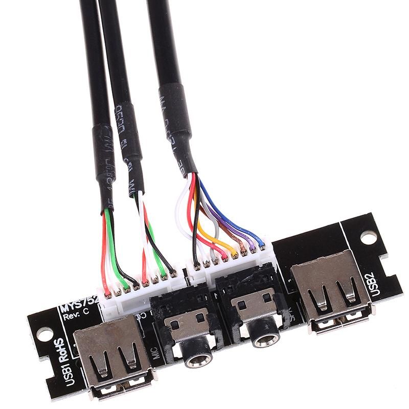 Cable Length: 63cm Cables HOT-PC Computer USB Port Audio Headset Microphone Cable Support Front Panel Cable Length: 63cm Cables HOT-PC Computer USB Port Audio Headset Microphone Cable Support Front Panel