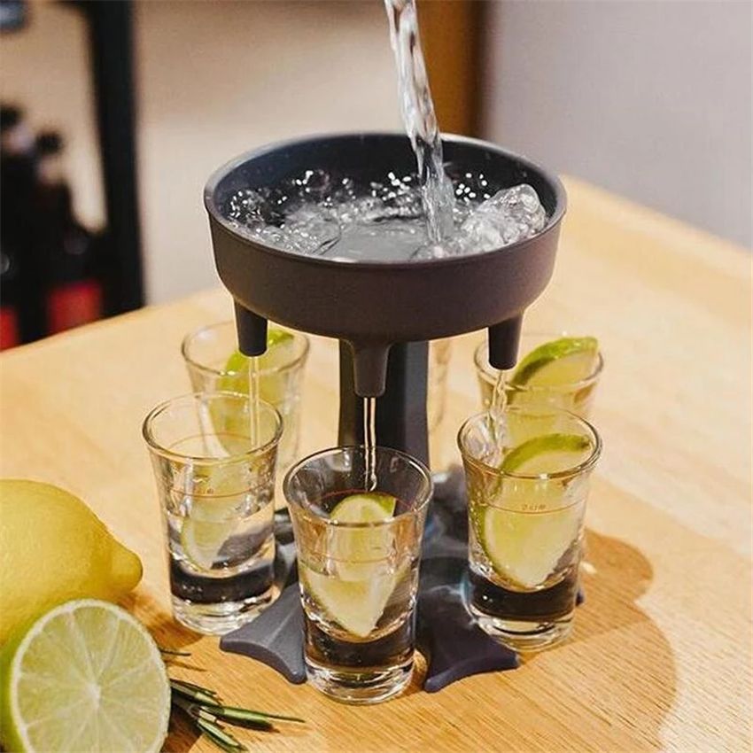 Best 6 Shot Glass Dispenser Holder Wine Glass Rack Cooler Beer Beverage