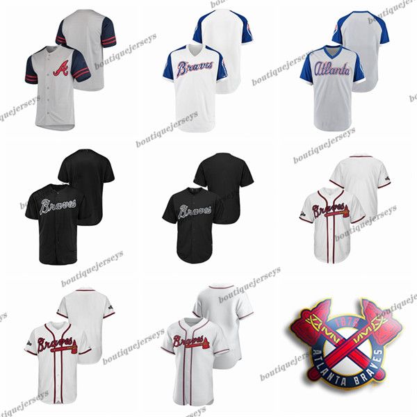 2020 Custom Atlanta Braves Men Women Youth Personalized 00 Any Name And Number Black Blue White