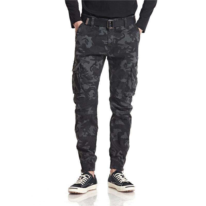 Compra Pantalones Para Hombres Jogger Táctico De Alta Calidad Pantalones De  Algodón Camo Estilo Militar Ejército Negro Multi Bolsillo Cremallera Barato  | Entrega Rápida Y Calidad | Es.Dhgate