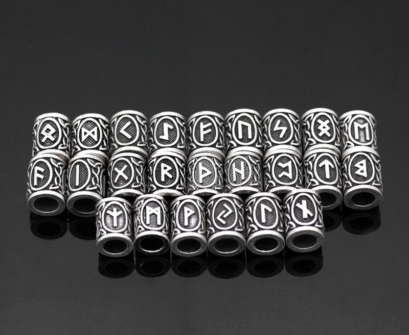 Viking Runes Nordic Norse Beard Beads Set - Image 5
