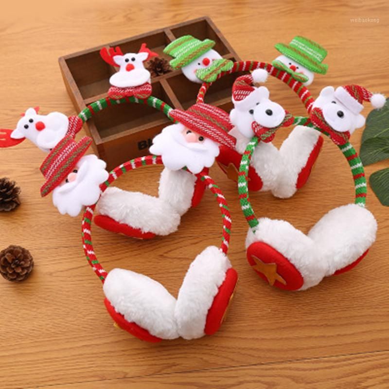 Christmas Ear Muffs Winter Warm Cover Unisex Santa Claus Cute Plush ...