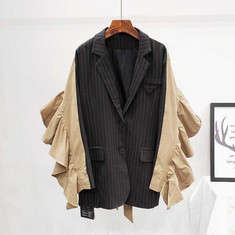 Abrigo De Chaqueta De Traje De Chaqueta Con Volantes De Colo Abrigo De Chaqueta De Traje De Chaqueta Con Volantes De Colo