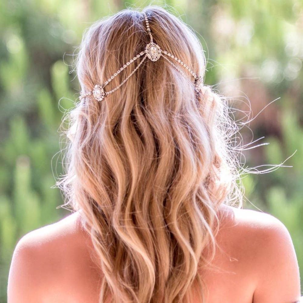 Water diamond hair band hair ornament bridal headdress antique Gothic hair chain simple forehead jewel Ladys Water diamond hair band hair ornament bridal headdress antique Gothic hair chain simple forehead jewel Ladys