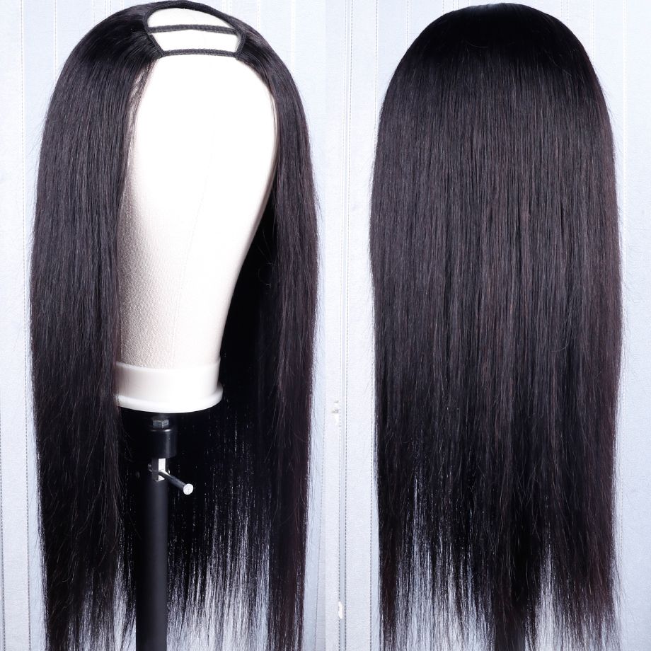 Brazilian Human Hair U Part Wig Straight 150% Density Human view 2