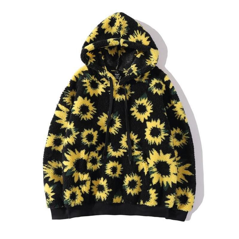 2020 2020 New Sunflower Sherpa Jackets Men With Hoodie Winter Thick ...