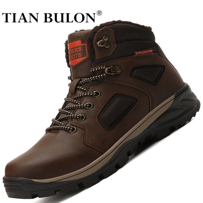 2021 Winter Leren Enkellaarsjes Mannen Casual Schoenen Outdoor Waterdichte  Werk Tooling Mens Wandelen Laarzen Sneakers Warm Military Snow Boots 201209  Van Mu08, 28,3 € |DHgate