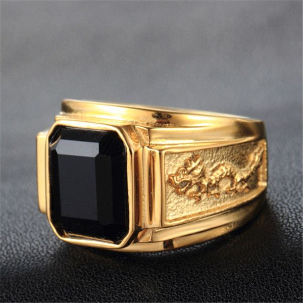 Gold with Black stone