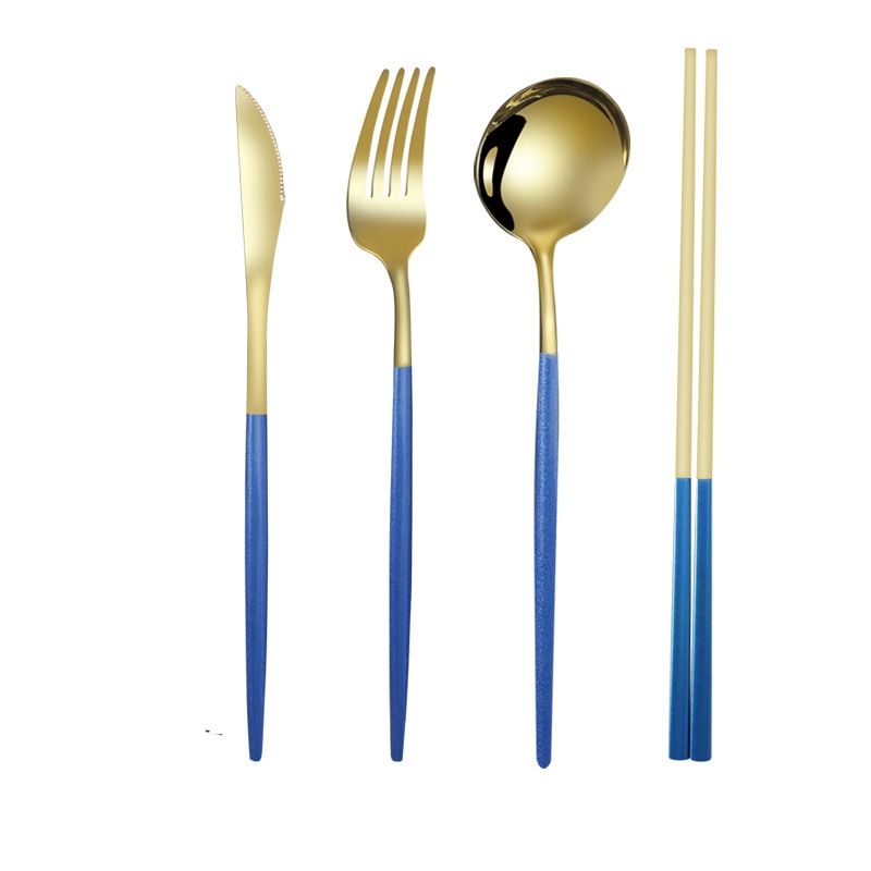 Blue (knife+fork+spoon+chopsticks)