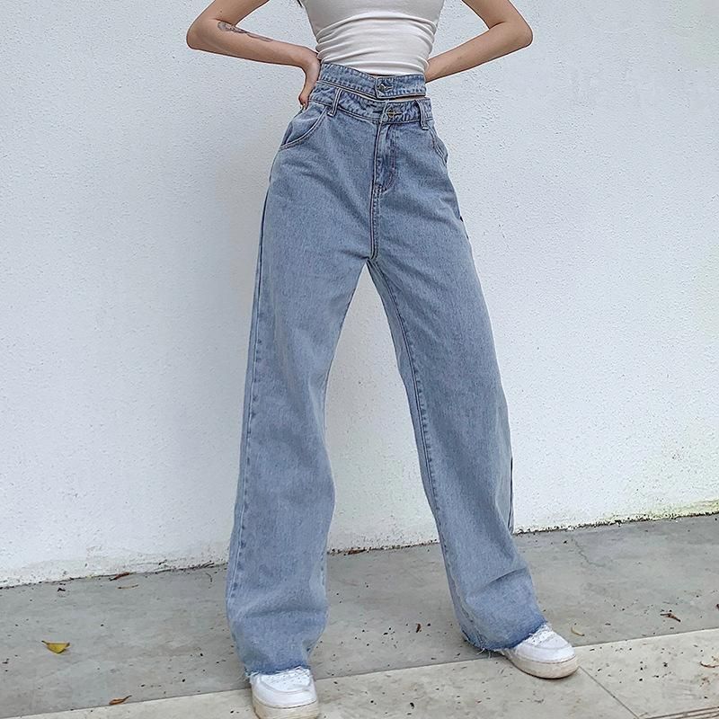 Hollow Out High Waisted Jeans Vintage 