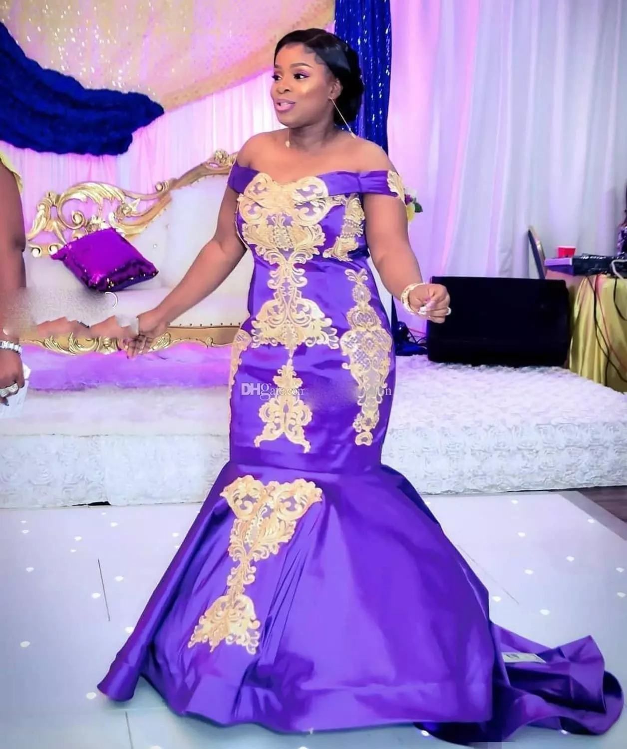 Purple And Gold Wedding Dress