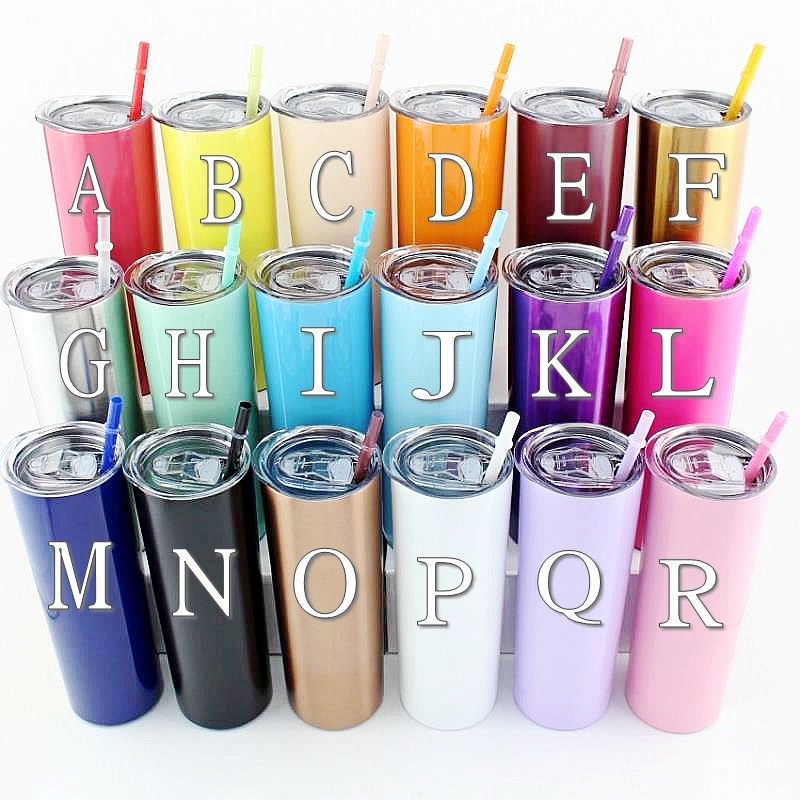 2021 20oz Solid Color Spray Paint Thin Tumbler 304 ...