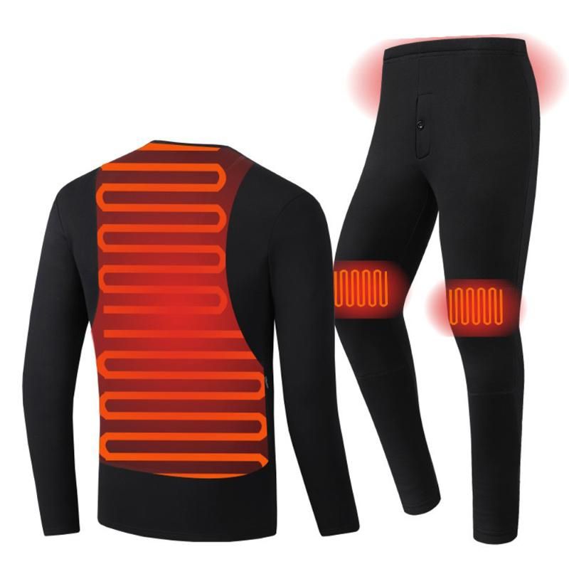 2020 Winter Heating Underwear Set Motorcycle Jacket Moto Motorbike USB