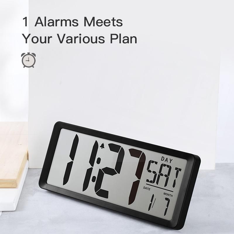 Extra Large Vision Digital Wall Clock Jumbo Alarm Clock 13.8 LCD