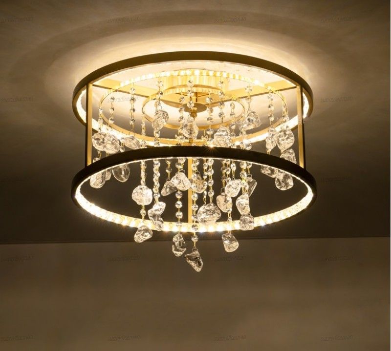 New Copper Ceiling Lights Nordic Color Crystal Led Ceiling Lamps For
