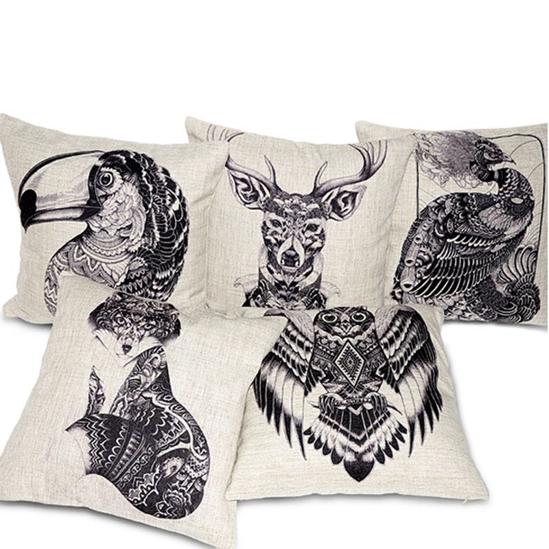 Creative Leopard Zebra Print Throw Pillow Case Sofa Settee Cushion Cover 5Styles