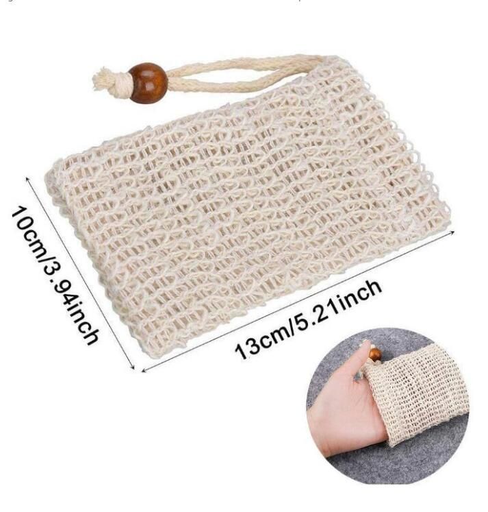 Discount Soap Bag Ramie Mesh Bar Soap Scrub Bag Drawstring Bags Holder Skin Surface Cleaning