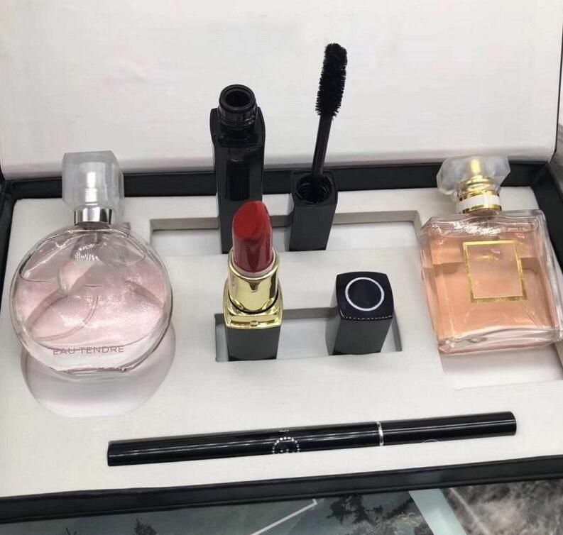 Chanel perfume gift box set with free lipstick