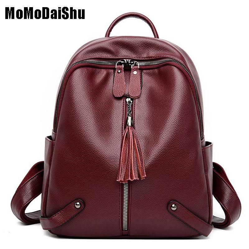 Mochila Estilo Moda 2021 Mujeres De Alta Calidad De Cuero Suave Bolsa De Espalda Marca Mujer Bolsas De Viaje Vintage Mochilas Mochila De 44,4 € | DHgate