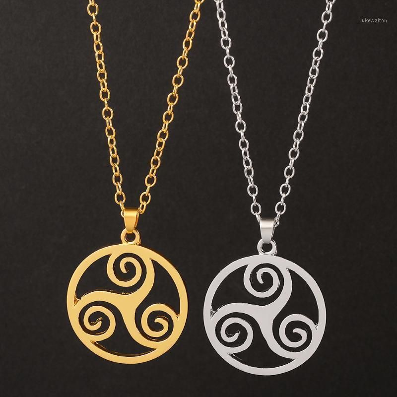 Collares colgantes serie adolescente lobo triskele inspirado collar oro color cadena redondo