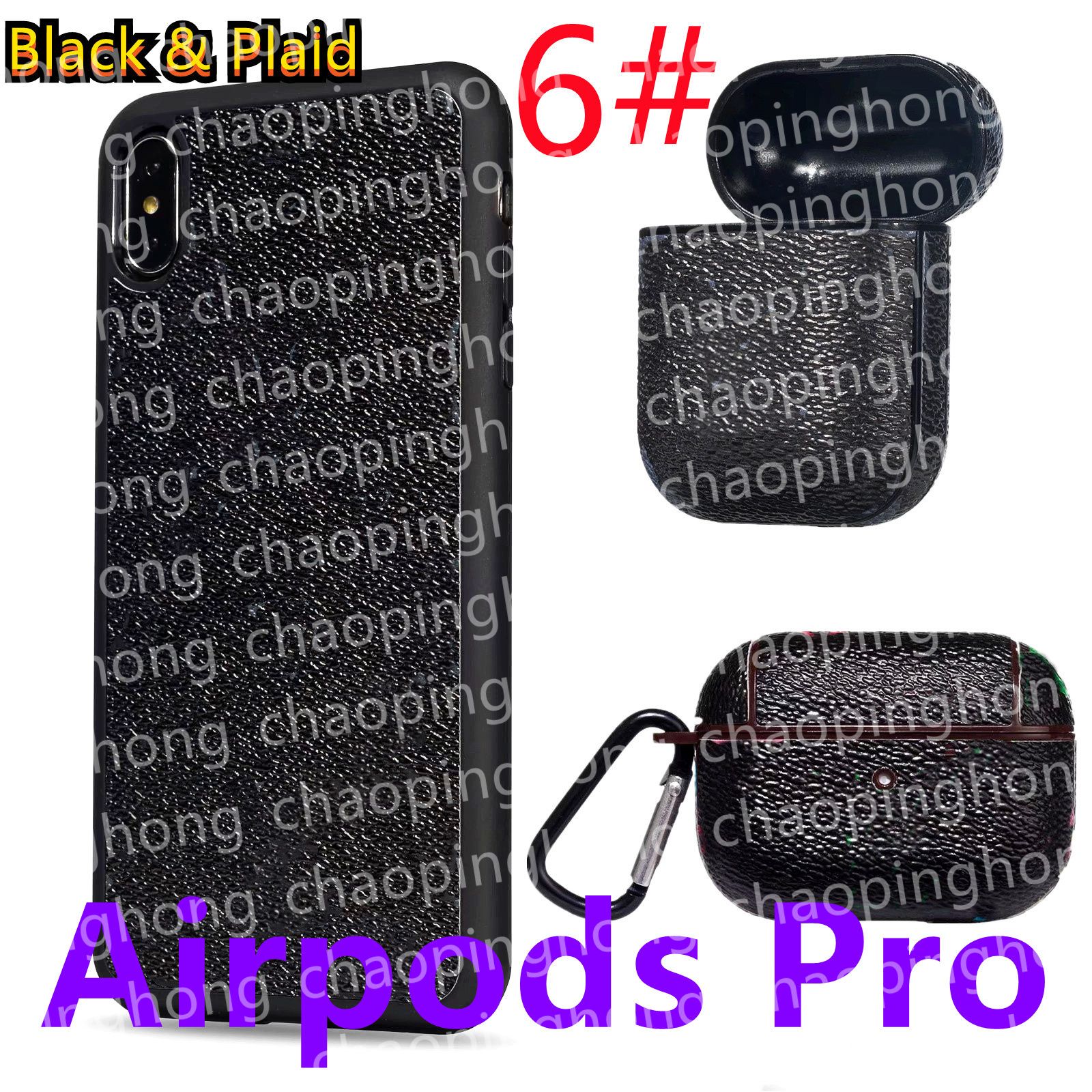 6#[l] Black Plaid Airpods Pro