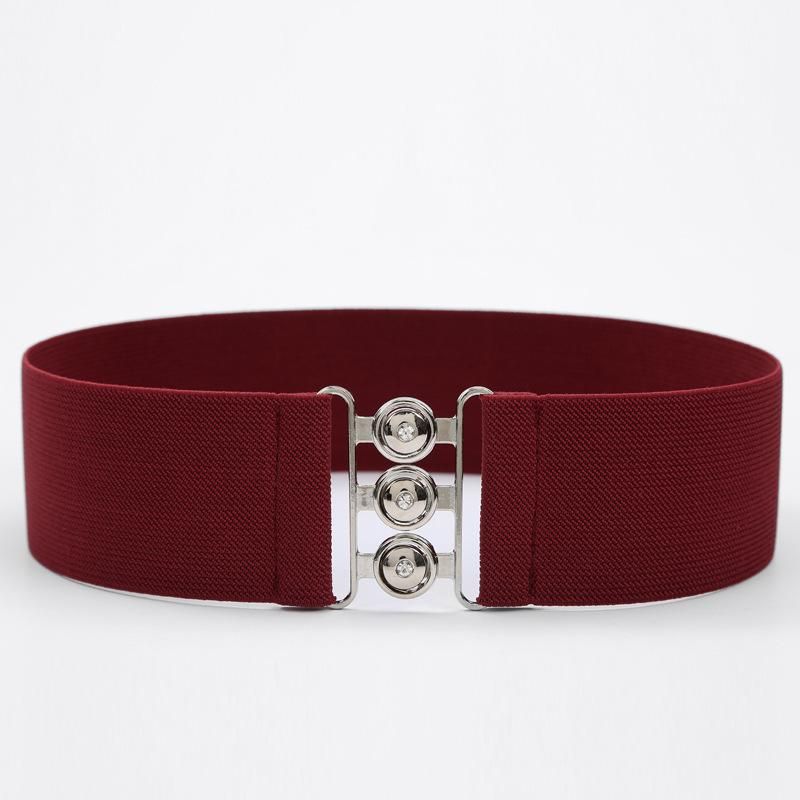 Cinturones 2021 Mujeres Elástica Cinturón ancho Tótem Vintage Impresión Estirar Cuero de Cuero para Vestido