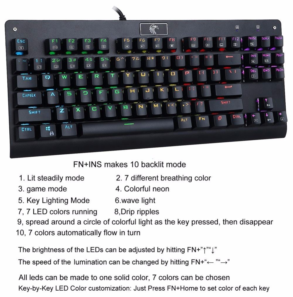 propietario Aterrador esencia Eagle Z 77 TKL Keyboard Mechanical Gaming Keyboard RGB LED Retroiluminado Reemplazo De Interruptores Azules, 87 Teclas Anti Ghosting QWERTY DISEÑO De 46,95 € | DHgate propietario Aterrador esencia Eagle Z 77 TKL Keyboard Mechanical Gaming Keyboard RGB LED Retroiluminado Reemplazo De Interruptores Azules, 87 Teclas Anti Ghosting QWERTY DISEÑO De 46,95 € | DHgate