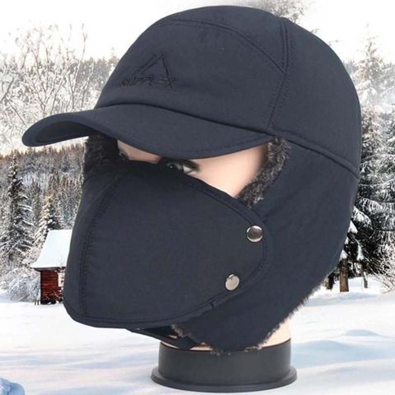 Шапочка / черепные колпачки зимний унисекс ветрозащитный теплый ухо защищает шляпу для лица лыжи повседневные мужчины женские головные уборы все-матч 2021