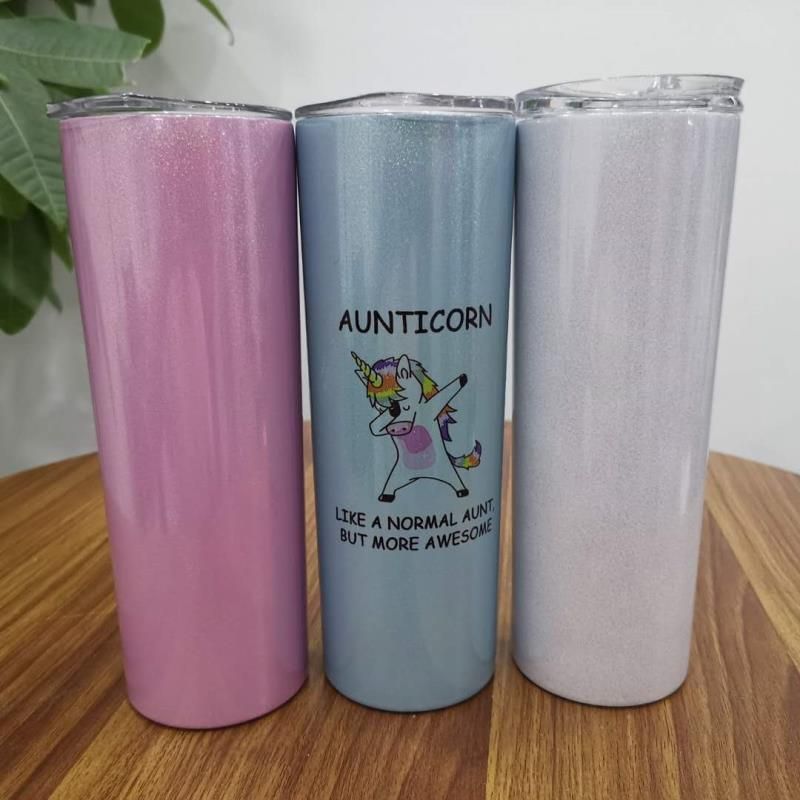 Download 2021 Sublimation 20oz Glitter Skinny Tumbler Double Wall ...