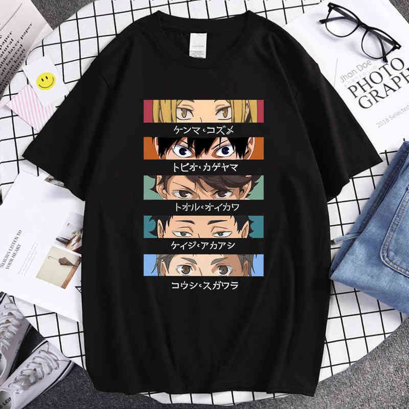 Haikyuu Ojos divertidos Ojos de dibujos animados Tee Shirt Hombres Japón Anime Fashion T Shirt Marca Haikyuu Ojos divertidos Ojos de dibujos animados Tee Shirt Hombres Japón Anime Fashion T Shirt Marca