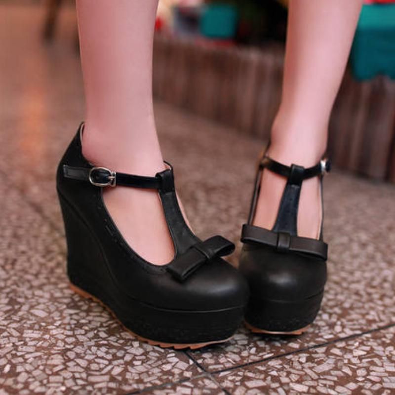 Women Mid Heels Shoes Sweet Bowknot Slip On Pointy Toe Lolita Girls Pumps Shoes Women Mid Heels Shoes Sweet Bowknot Slip On Pointy Toe Lolita Girls Pumps Shoes
