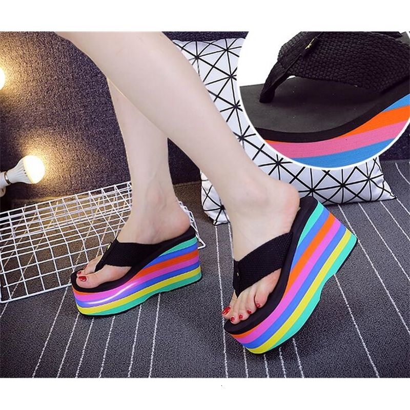 rocket dog rainbow platform sandals